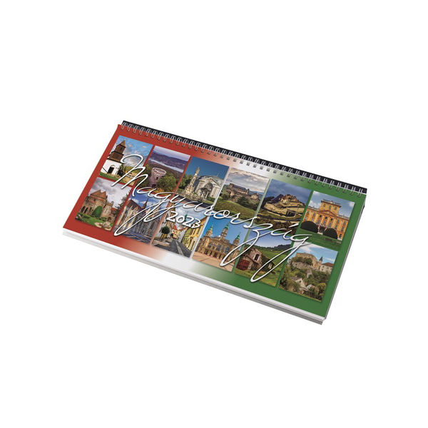 Realsystem Magyarország 320 x 155mm 2023 Asztali naptár - Bordó