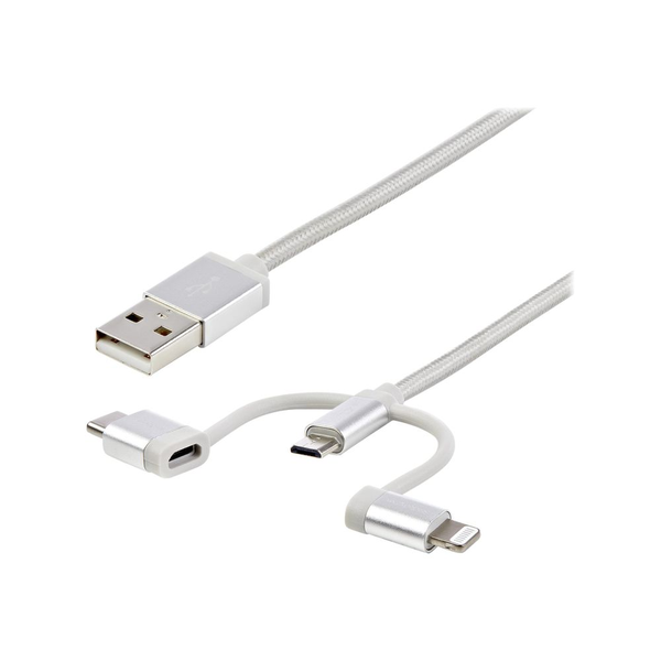 StarTech.com LTCUB1MGR USB-kabel USB 2.0 1 m USB A Micro-USB B Sølv