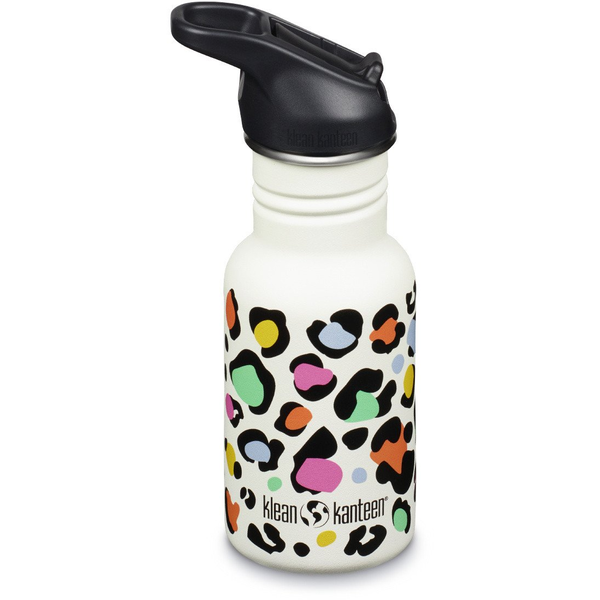 Kid Kanteen Classic Narrow (Flip Sport), 355ml/12oz, Leopard Print