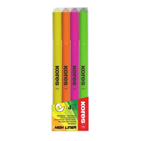 Kores szövegkiemelő készlet 0,5-3,5 mm 4 szín (36240) (ko36240)