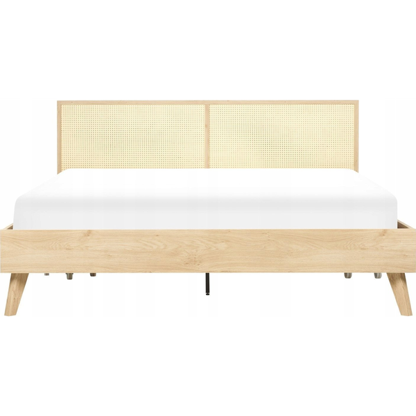Cama Con Somier Madera Clara 180 X 200 Cm Cabecero Monpazier - Madera Clara