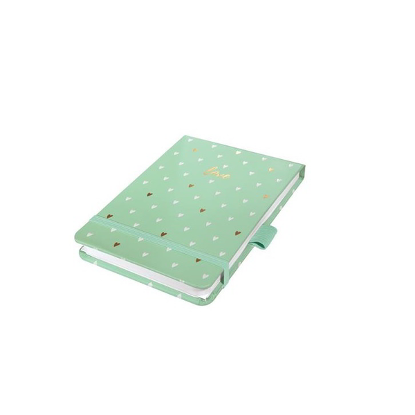Sigel Jolie ексклузивна тетрадка с решетка, 110x79 mm, 79 страници, твърди корици, Mint Love