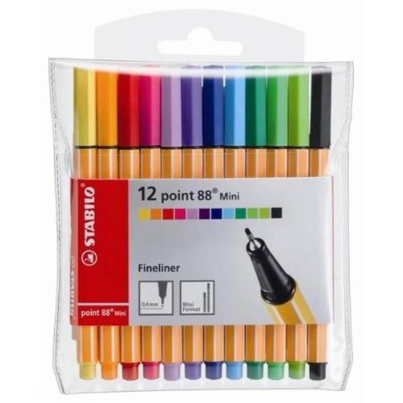 Stabilo Point 88 Mini Tűfilc készlet - Vegyes színek (12 db / csomag) (688/12-1)