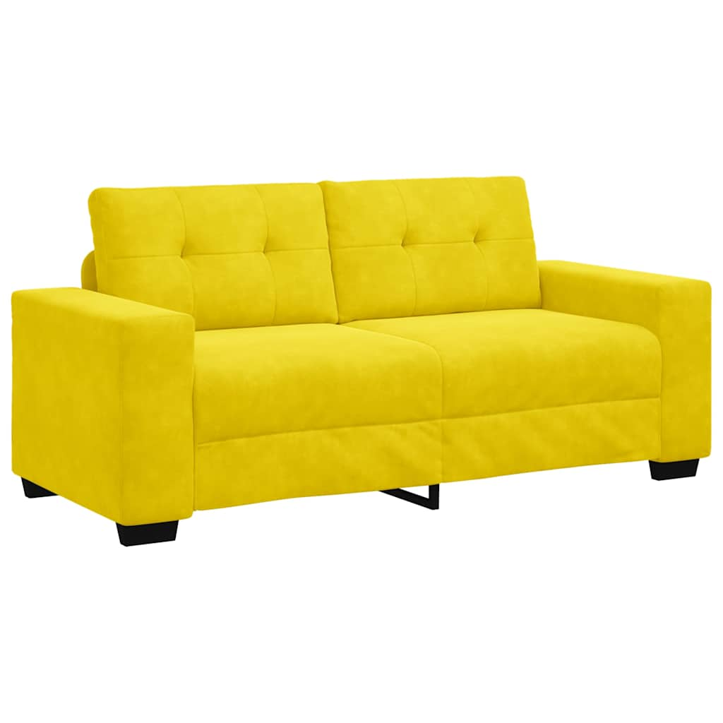 sárga bársony loveseat kanapé 140 cm (4105128)