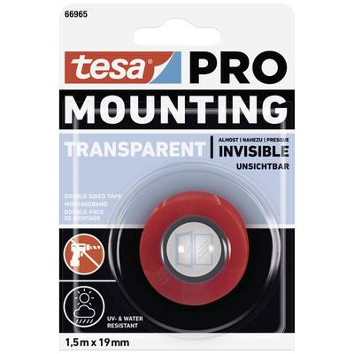 Tesa Mounting PRO Transparent (66965-00000-00) Rögzítő szalag Átlátszó (H x Sz) 1.5 m x 19 mm 1 db (66965-00000-00)