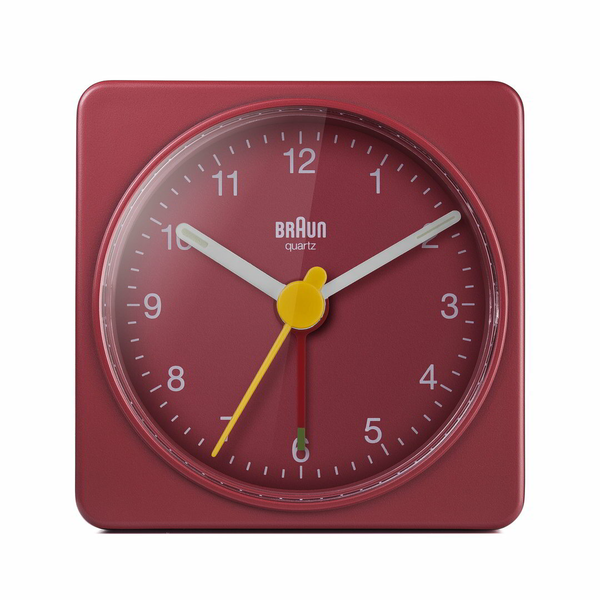 Braun BC02R vækkeur Quartz alarmur Rød