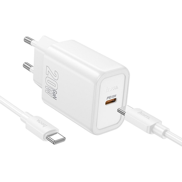 SÍŤOVÁ NABÍJEČKA HOCO N60 USB TYPE-C 20W S KABELEM TYPE-C NA LIGHTNING,
