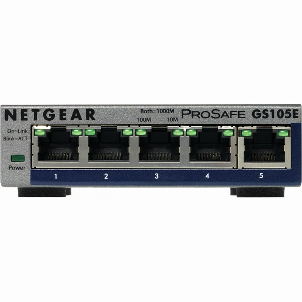 NETGEAR GS105E-200PES switch-uri Gestionate L2/L3 Gigabit Ethernet (10/100/1000) Gri