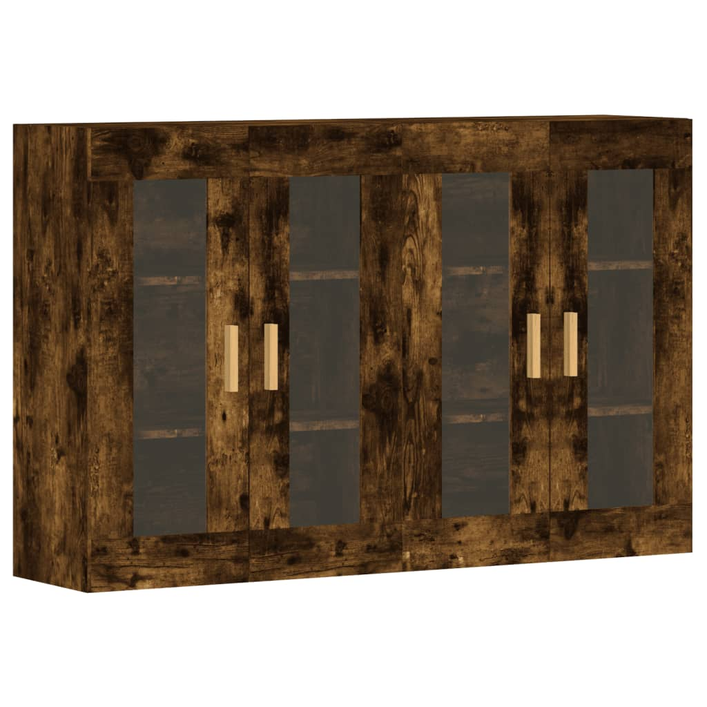 2 db füstös tölgyszínű falra szerelhető fa éjjeliszekrény (3197902)