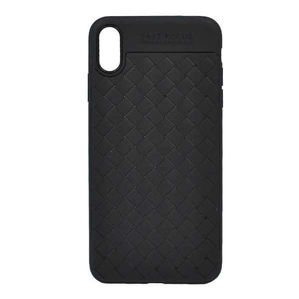 USAMS Woven szilikon telefonvédő (fonott minta) FEKETE [Apple iPhone XS Max 6.5] (IPXSMGY01)