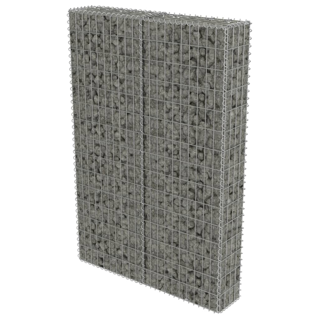 horganyzott acél gabion fal fedéllel 100 x 20 x 150 cm (143579)
