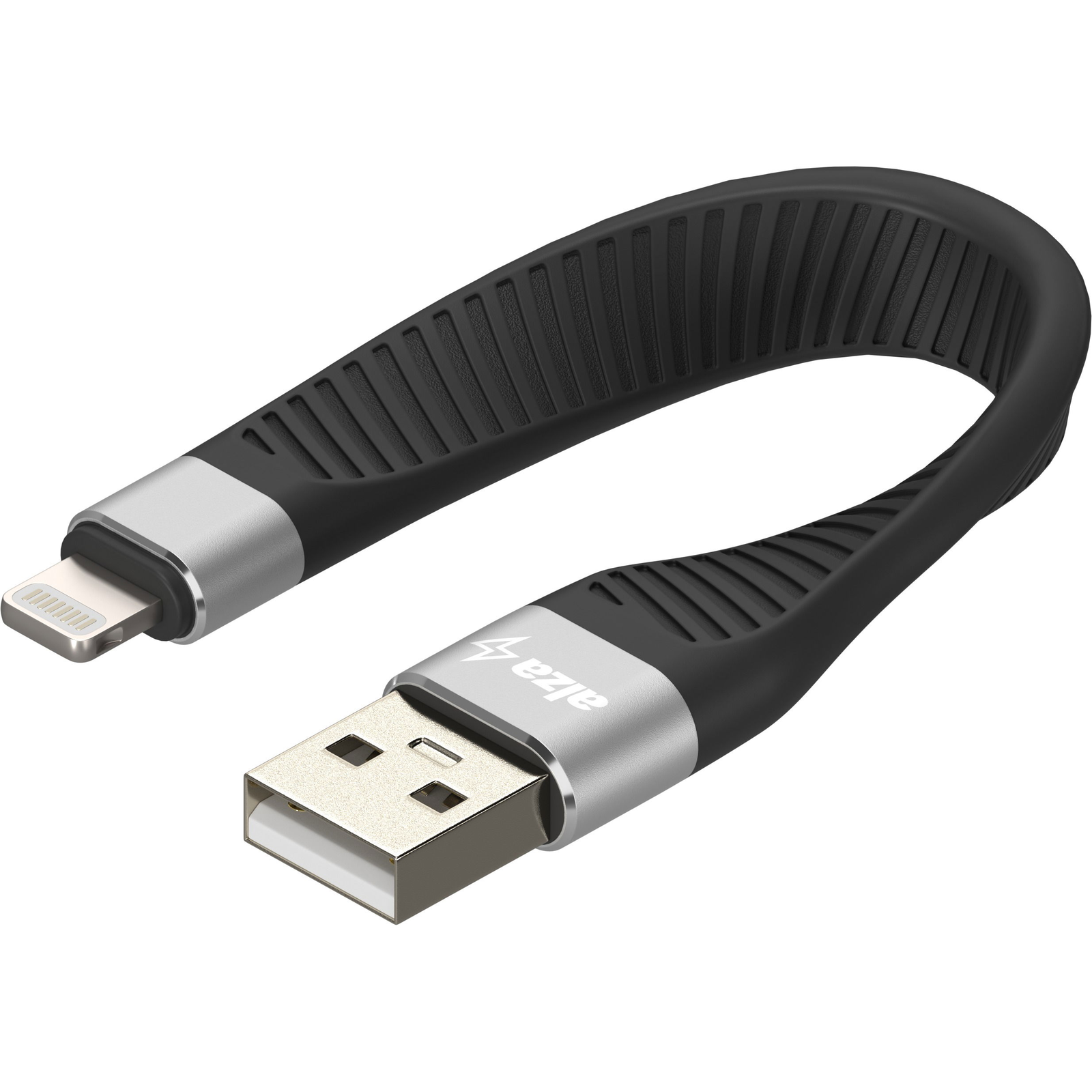 AlzaPower FlexCore USB-A to Lightning MFi, fekete (APW-ADUAMFI01B)