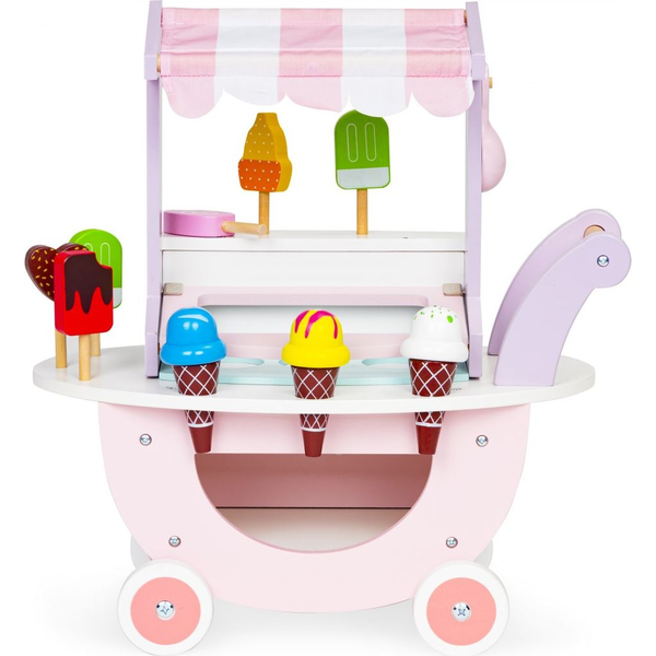 Fagylaltozó játékkészlet, ECOTOYS TL89015, fagylaltozó, 12 db, fa, mágneses, 3 éves kortól, biztonságos kialakítás