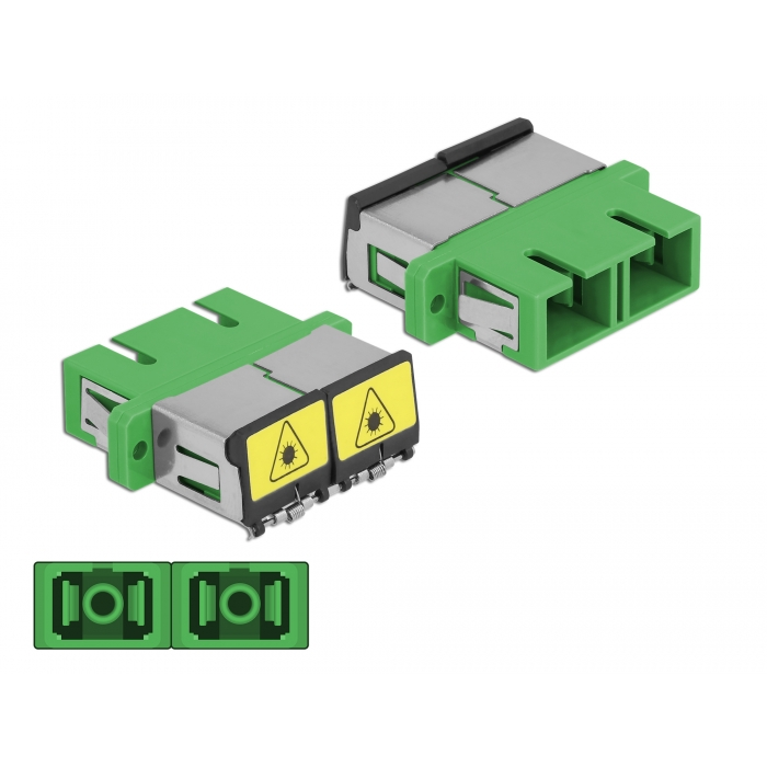 Delock SC optikai szálas csatlakozó Párosító lézervédő zárral / borítással Duplex anya - SC Duplex a (86892) (86892)