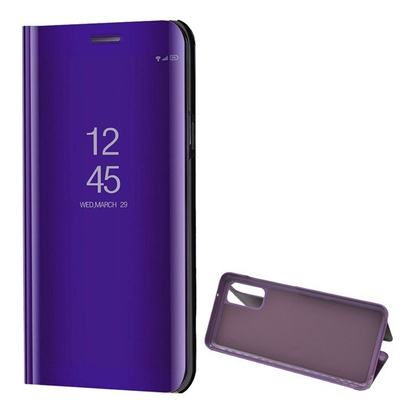 Tok álló (aktív FLIP, oldalra nyíló, asztali tartó funkció, tükrös felület, Mirror View Case) LILA [Samsung Galaxy S20 5G (SM-G981U)] (5996457935505)
