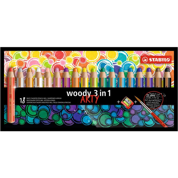 STABILO woody 3 in 1 Flerfarvet 18 stk