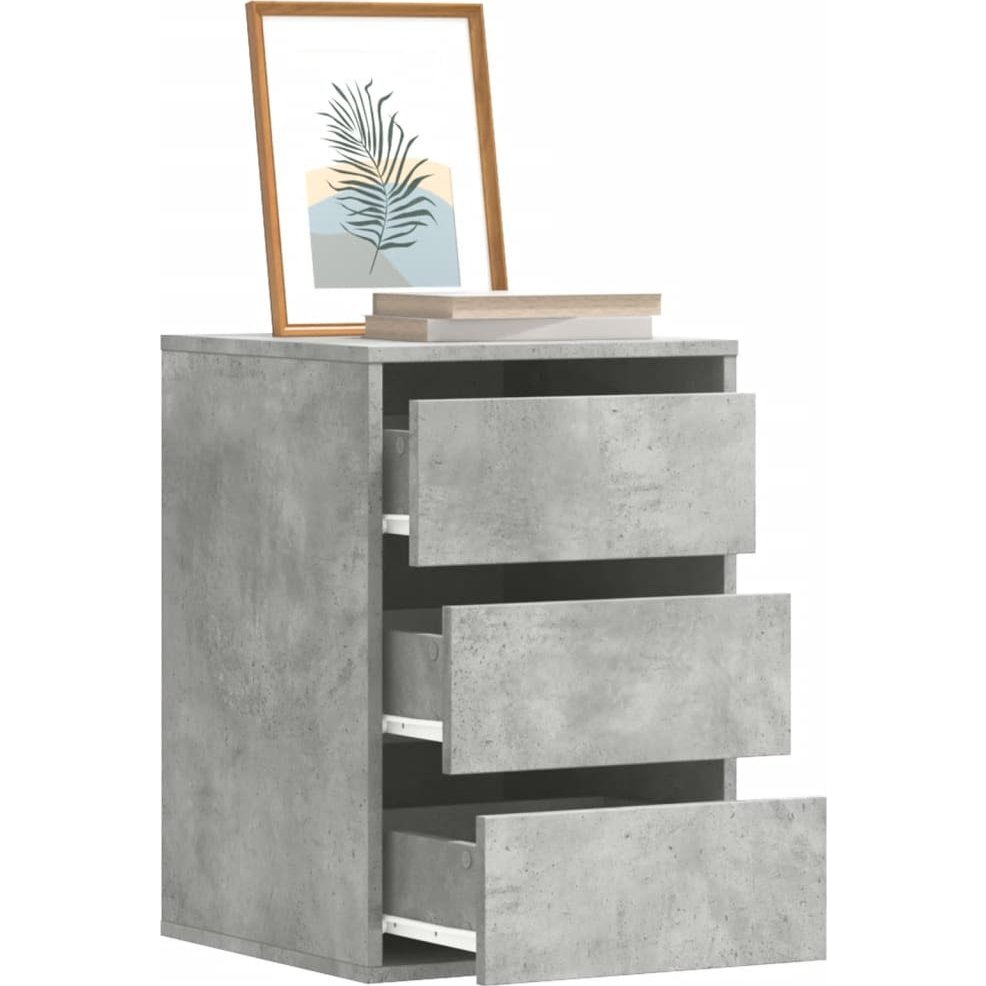 betonszürke szerelt fa fiókos sarokszekrény 40 x 41 x 58 cm (852837)