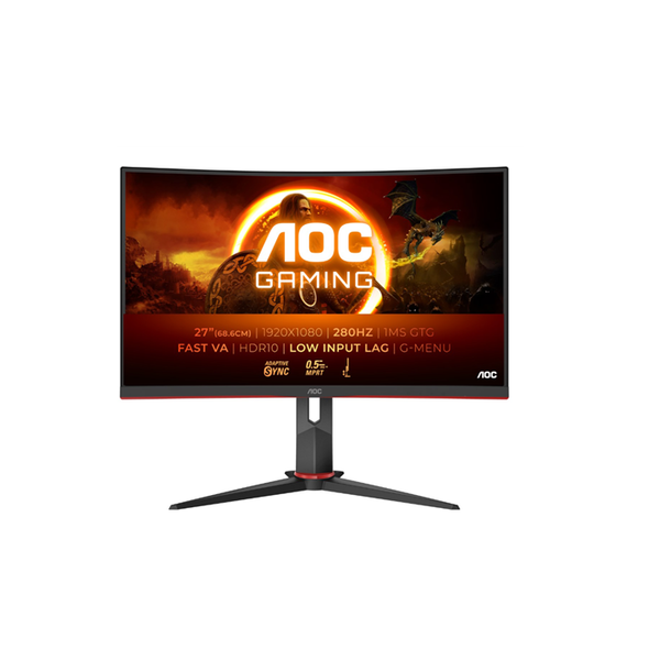 AOC C27G2Z3/BK 27" извит 280Hz Fast VA Gaming Monitor - Черно/Червено