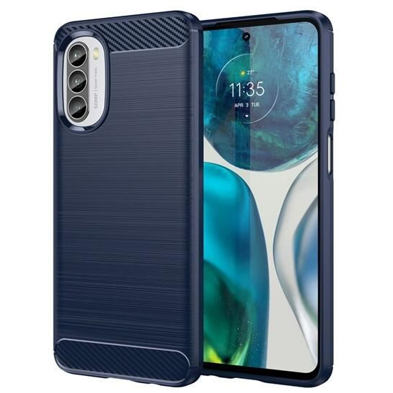 Gigapack Motorola Moto G82 (XT2225) szálcsiszolt, karbon mintás tok sötétkék (GP-136891) (GP-136891)
