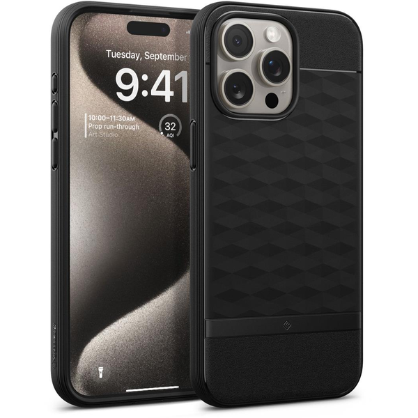 Spigen Caseology Parallax MagSafe Matte Black iPhone 15 Pro Max tok