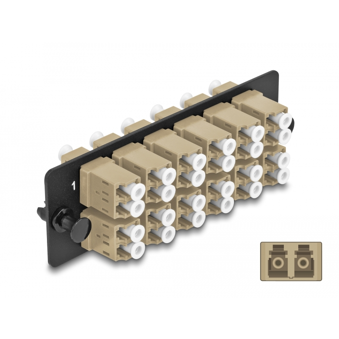 Delock Üvegszálas Adapter Panel LC Duplex OM1 / OM2 12 Port bézs (66932) (66932)