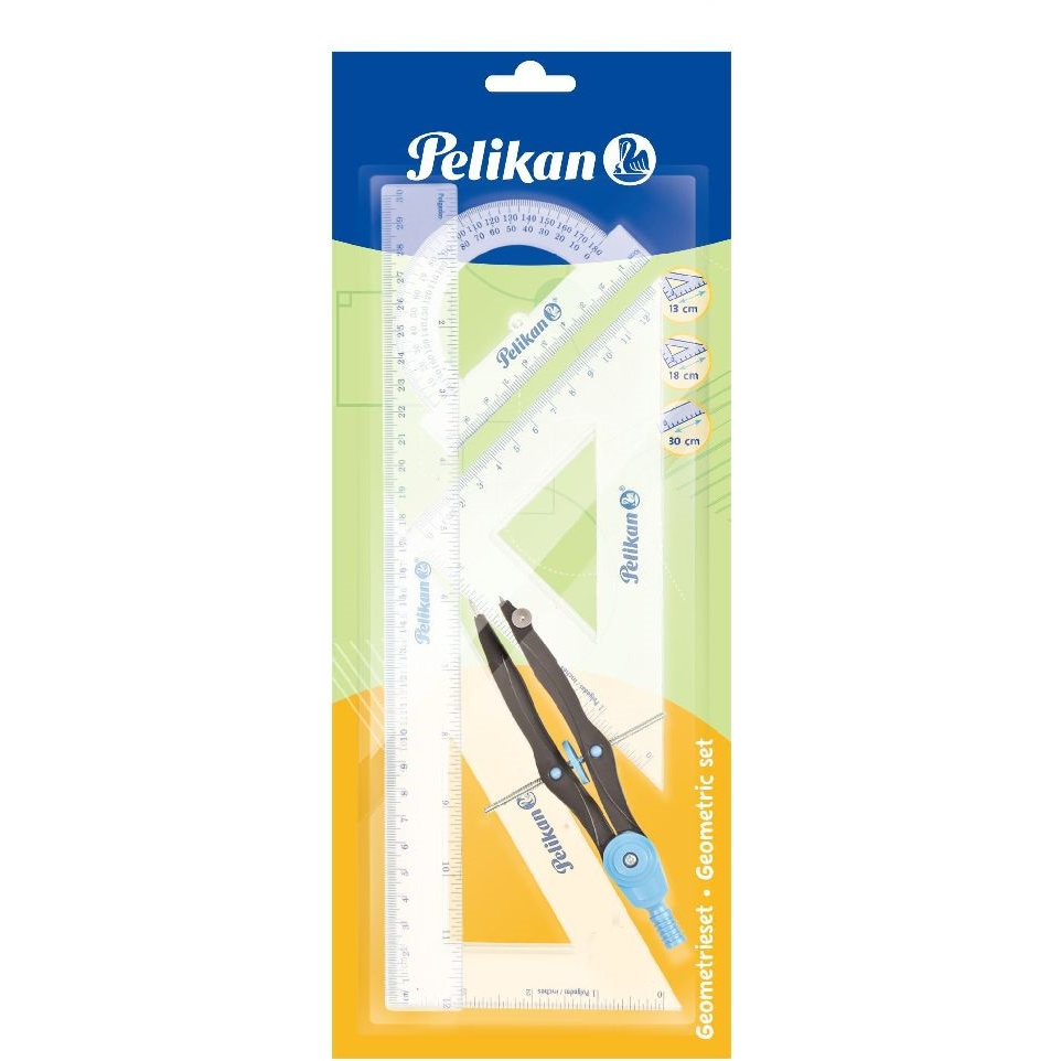 Pelikán Vonalzókészlet körzővel - 5 darabos (00700252)