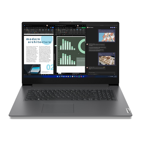 Lenovo V17 G4 IRU Intel® Core™ i7 i7-13620H Laptop 43,9 cm (17.3") Fuld HD 16 GB DDR4-SDRAM 512 GB SSD Wi-Fi 6 (802.11ax) Windows 11 Pro Tysk Grå