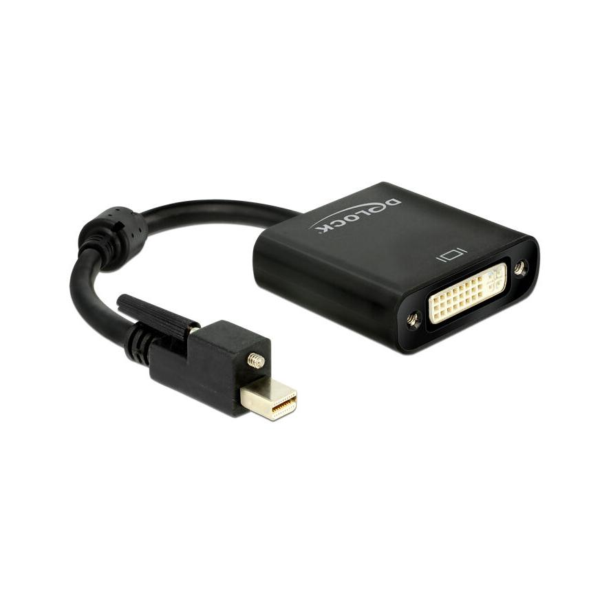Delock Mini DisplayPort 1.2 -> DVI-I M/F aktív adapter 0.25m fekete (62639)
