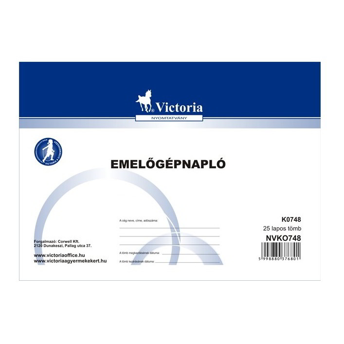 Victoria A5 Emelőgépnapló (20 db) (KO748)