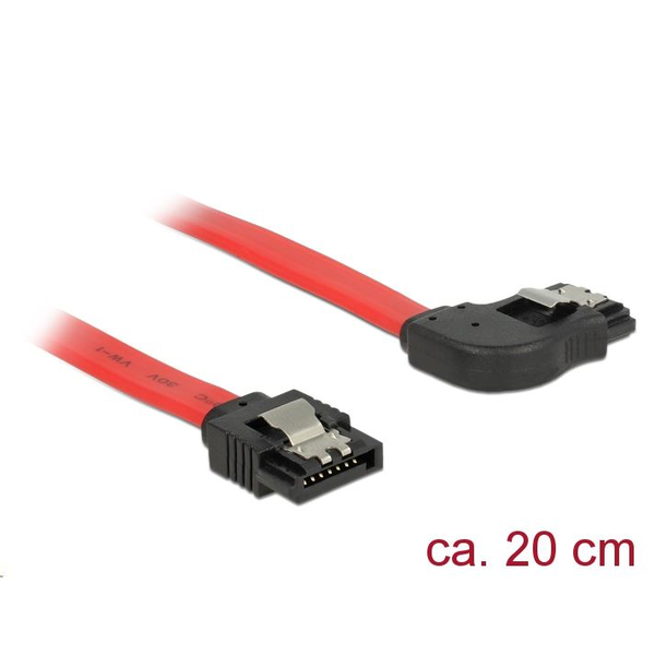 Delock SATA 6 Gb/s Kabel gerade auf rechts gewinkelt 20 cm rot