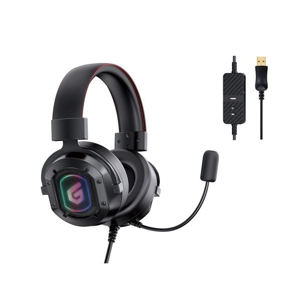 Conceptronic ATHAN02B auscultador Auscultadores Com fios Fita de cabeça Jogos USB Type-A Preto