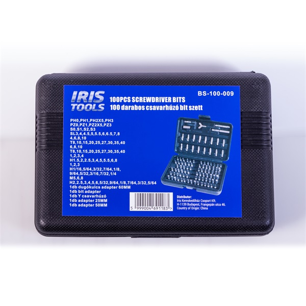 IRIS TOOLS BS-100-009 100 darabos csavarhúzó bit szett (BS-100-009)