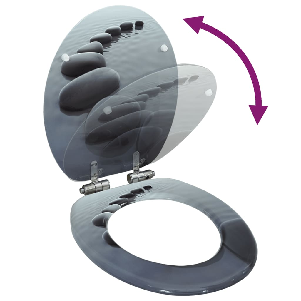 kőmintás MDF WC-ülőke lassan csukódó fedéllel (143928)