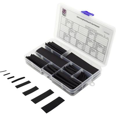 TRU COMPONENTS TC-6793936 Zsugorcső készlet Fekete Zsugorodási arány:3:1 100 db (TC-6793936)