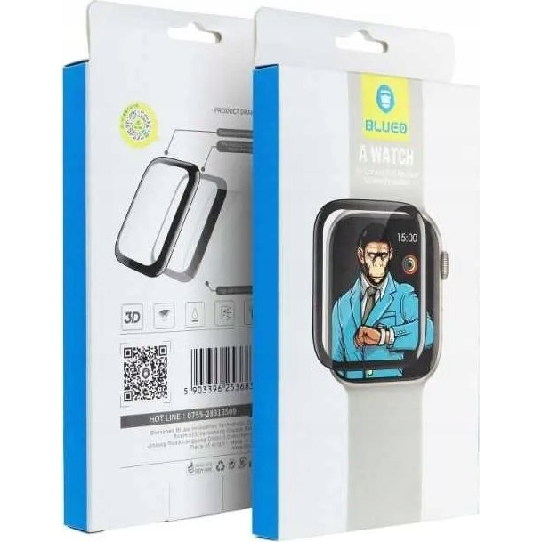 5D Mr. Monkey Glass Üvegfólia - Apple Watch Ultra/Ultra 2 Fekete Szegéllyel ( )