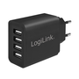 LogiLink PA0211 4xUSB-s hálózati töltő fekete (PA0211)