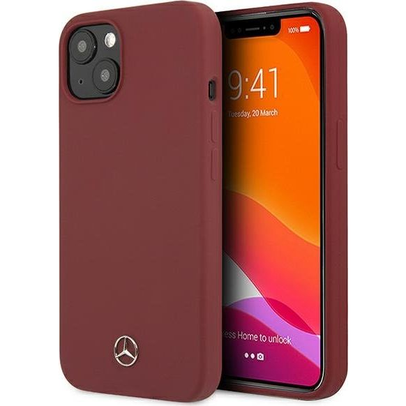 CG MOBILE MERCEDES SILICONE szilikon telefonvédő (mikrofiber plüss belső, matt, kameravédő) BORDÓ Apple iPhone 13 mini (MEHCP13SSILRE)