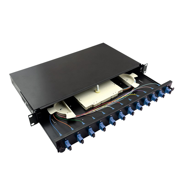 Logilink Optikai kábel elosztó, 19" (ODF) SC-SX 12 P, fekete (F12SS2B)