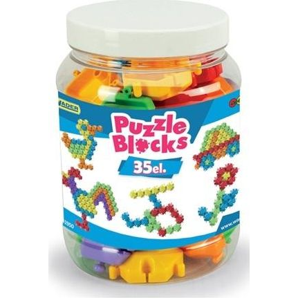 Wader: Puzzle építőelemek műanyag üvegben - 35 db (41950) (333407)