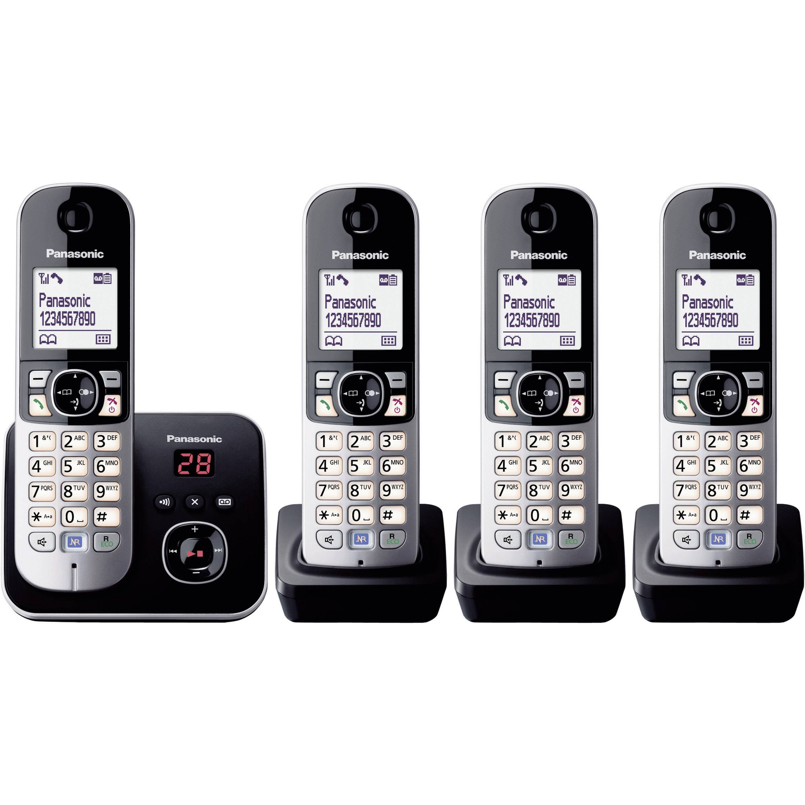 Panasonic KX-TG6824GB DECT Asztali Telefon - Fekete/Ezüst (KX-TG6824GB)