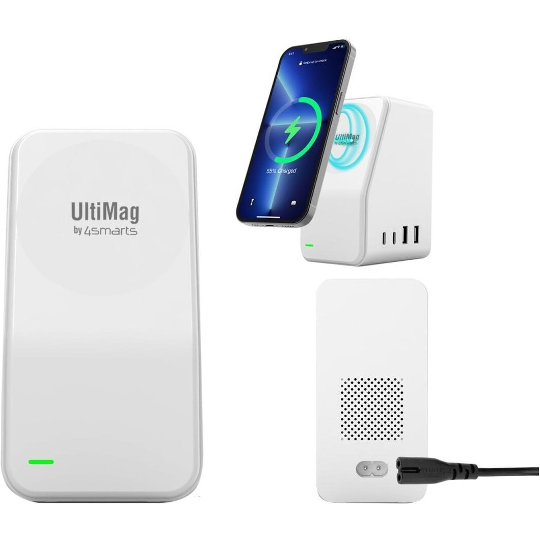 4smarts 4S456607 Hálózati USB-A / USB-C töltő - Fehér (78W) (4S456607)