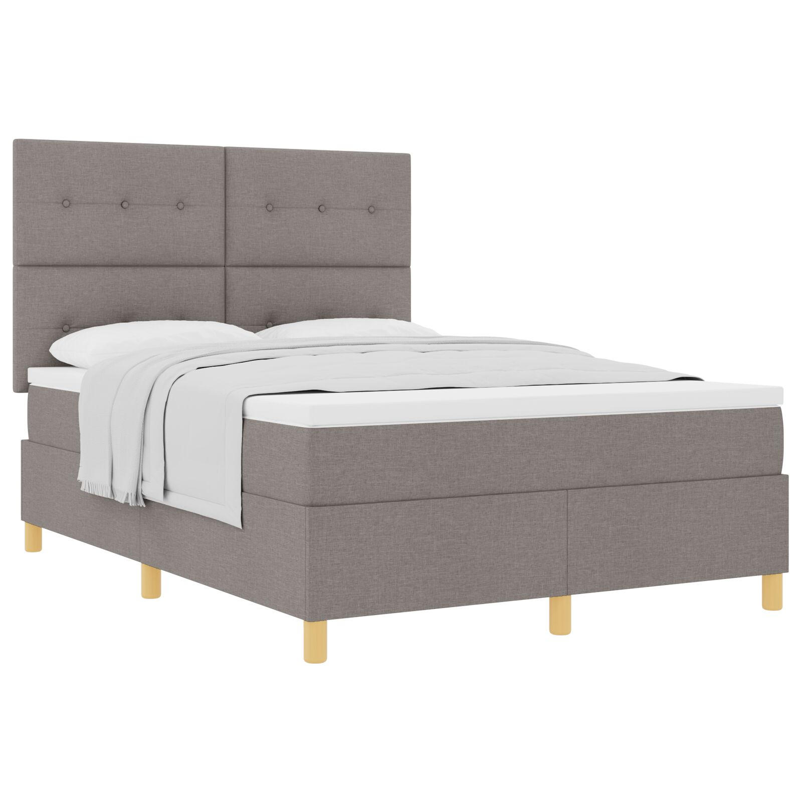 Boxspring Ágy Matraccal Taupe 160x200 cm Szövet (3339634)