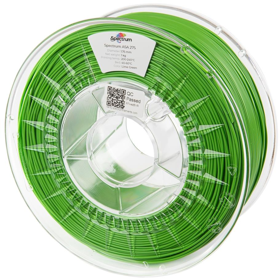 Spectrum 3D nyomtatószál, ASA 275, 1,75 mm, Lime Green, 1 kg (80303)