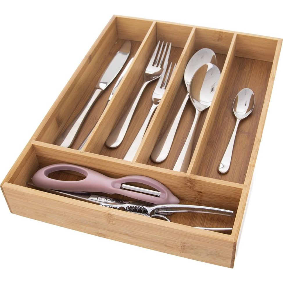 HomeandMode 5 Rekeszes Bambusz Evőeszköztároló 35x26 cm (784230230)