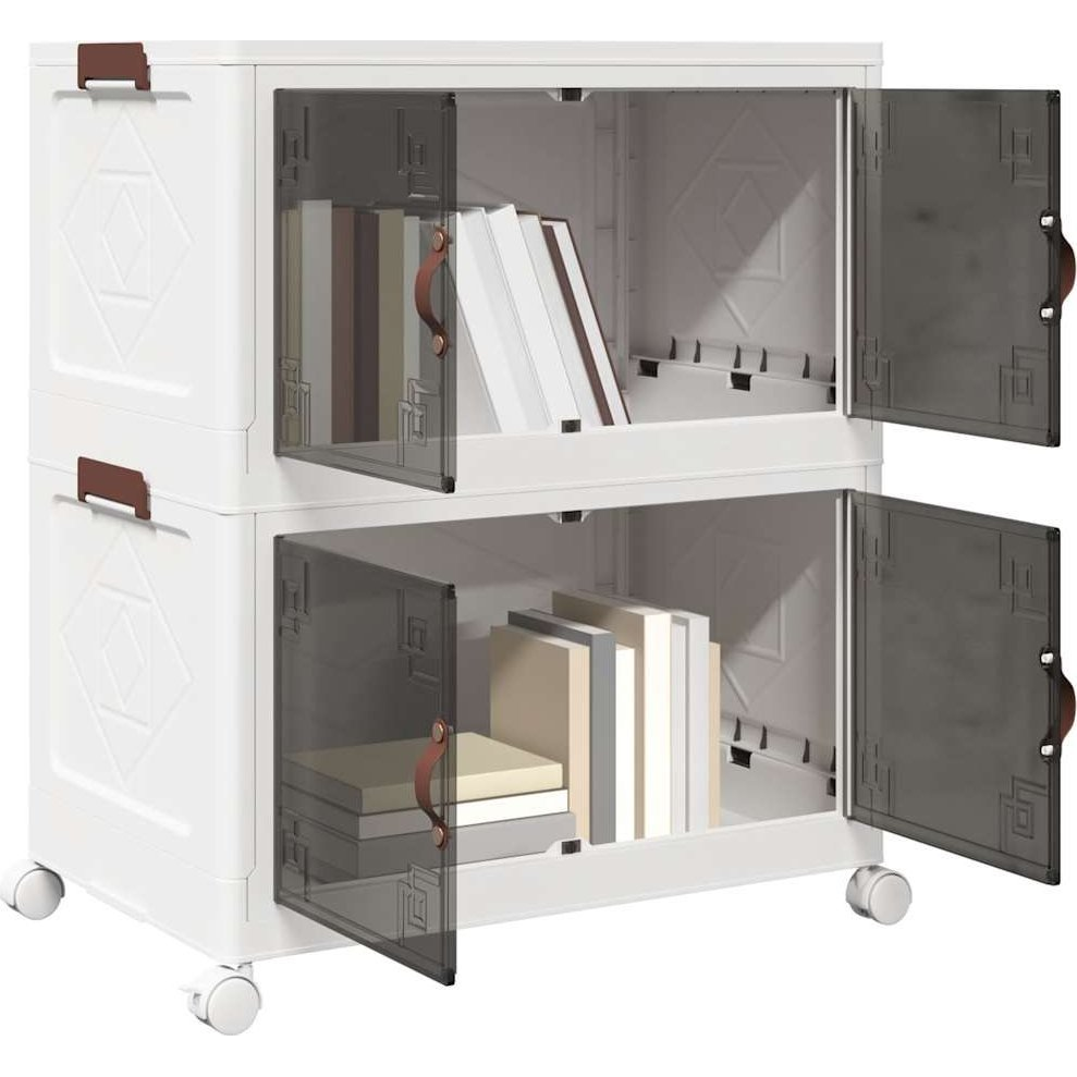 egymásra rakható tárolódoboz kerekekkel 2 szintes 75 L (4012368)