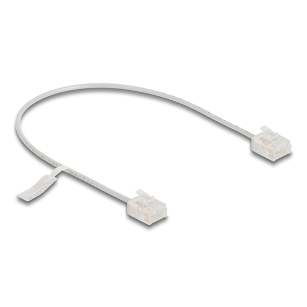 Delock RJ45 Netzwerkkabel Cat.6 UTP Ultra Slim 0,3 m grau mit kurzen Steckern