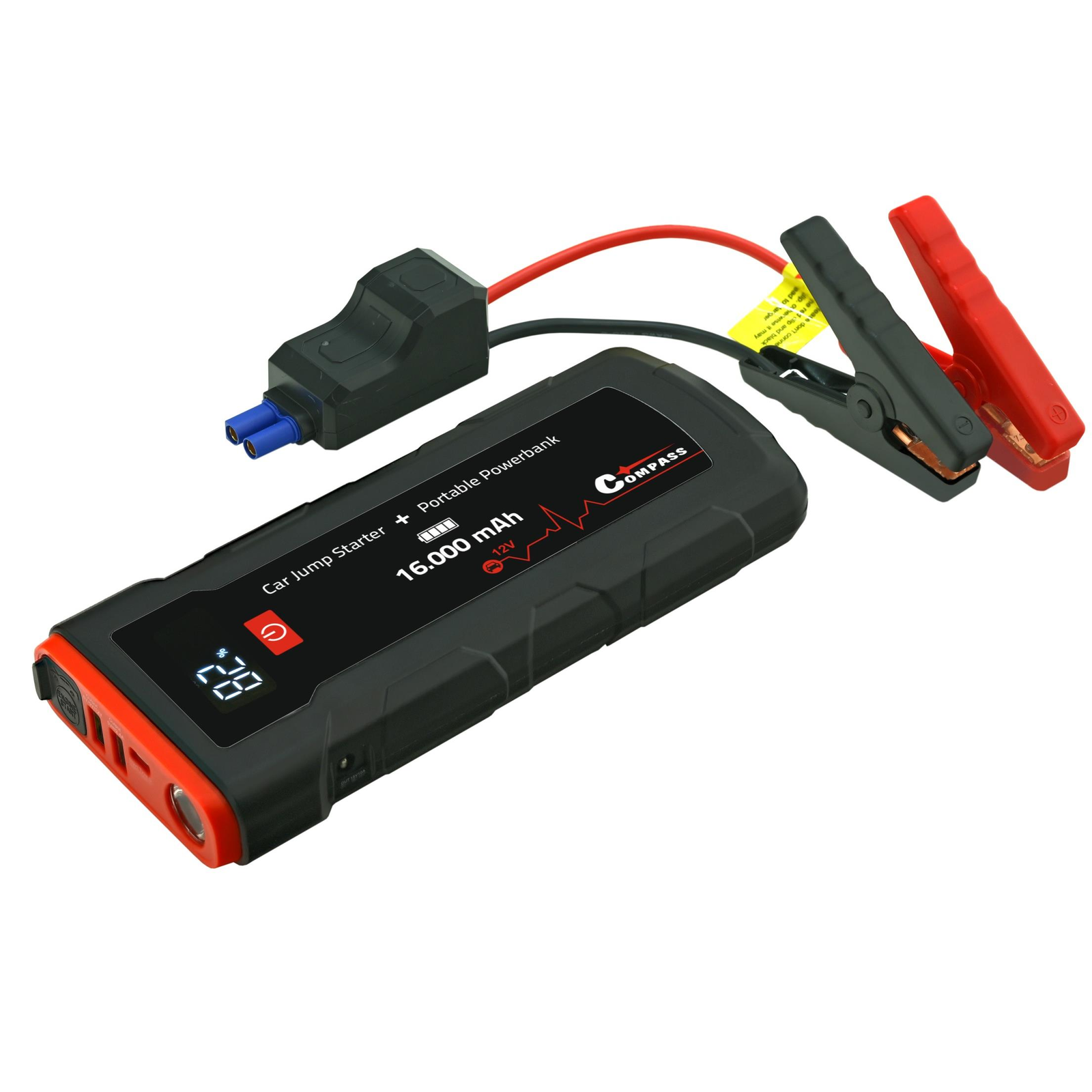 Compass Powerbank Smart Jump Starter funkcióval, 16.000 mAh, 2000 A (8591686071658)