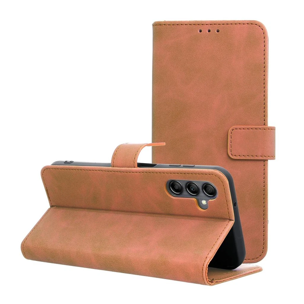 TENDER könyvtok Samsung Galaxy A14 4G / A14 5G készülékhez, barna