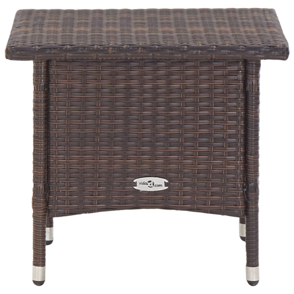 barna polyrattan teázóasztal 50 x 50 x 47 cm (46251)