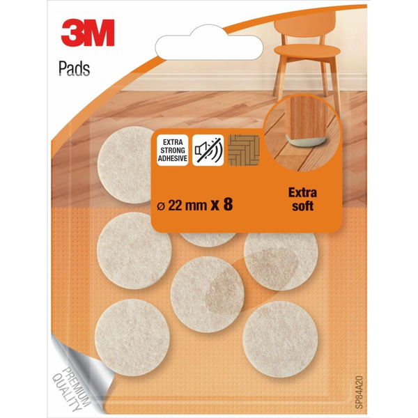 3M SP84A20 cuscinetto di protezione del pavimento per mobili 8 pz Rotondo